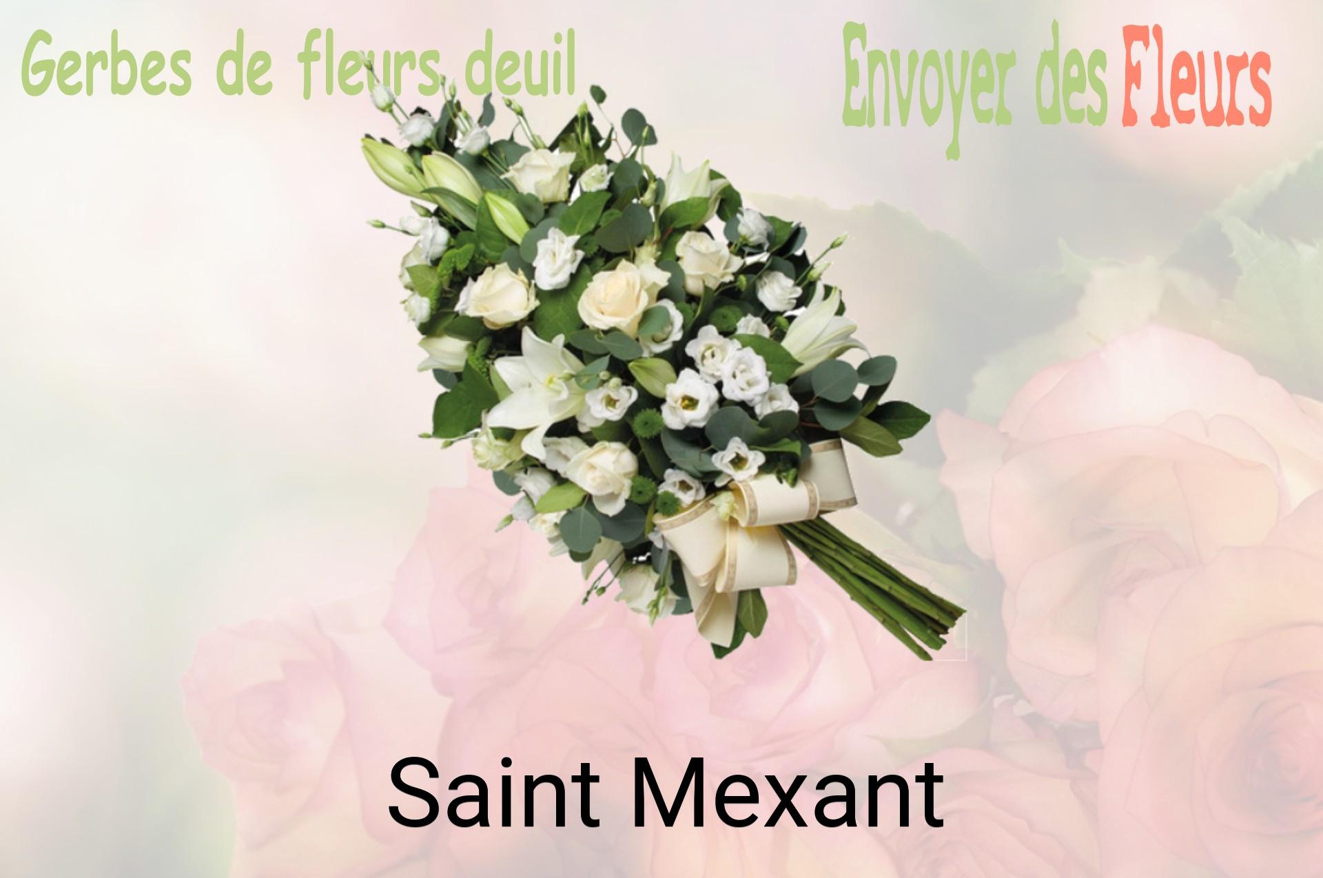 Gerbe de fleurs de deuil livrée à Saint-Mexant